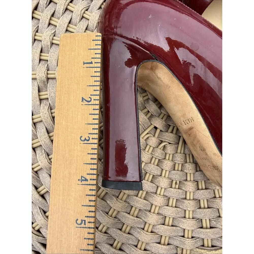 Kate Spade Burgundy Leather Heels Made In Italy 9 US Platform Pump Retro 40s